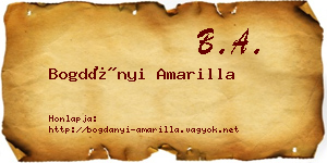 Bogdányi Amarilla névjegykártya